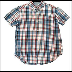 Boy’s Chaps Size 5 Easy Care red, blue and white button-down shirt.